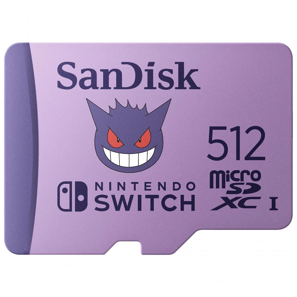 Cartão de memória SanDisk microSDXC 512GB Pokémon Gengar para Nintendo Switch
