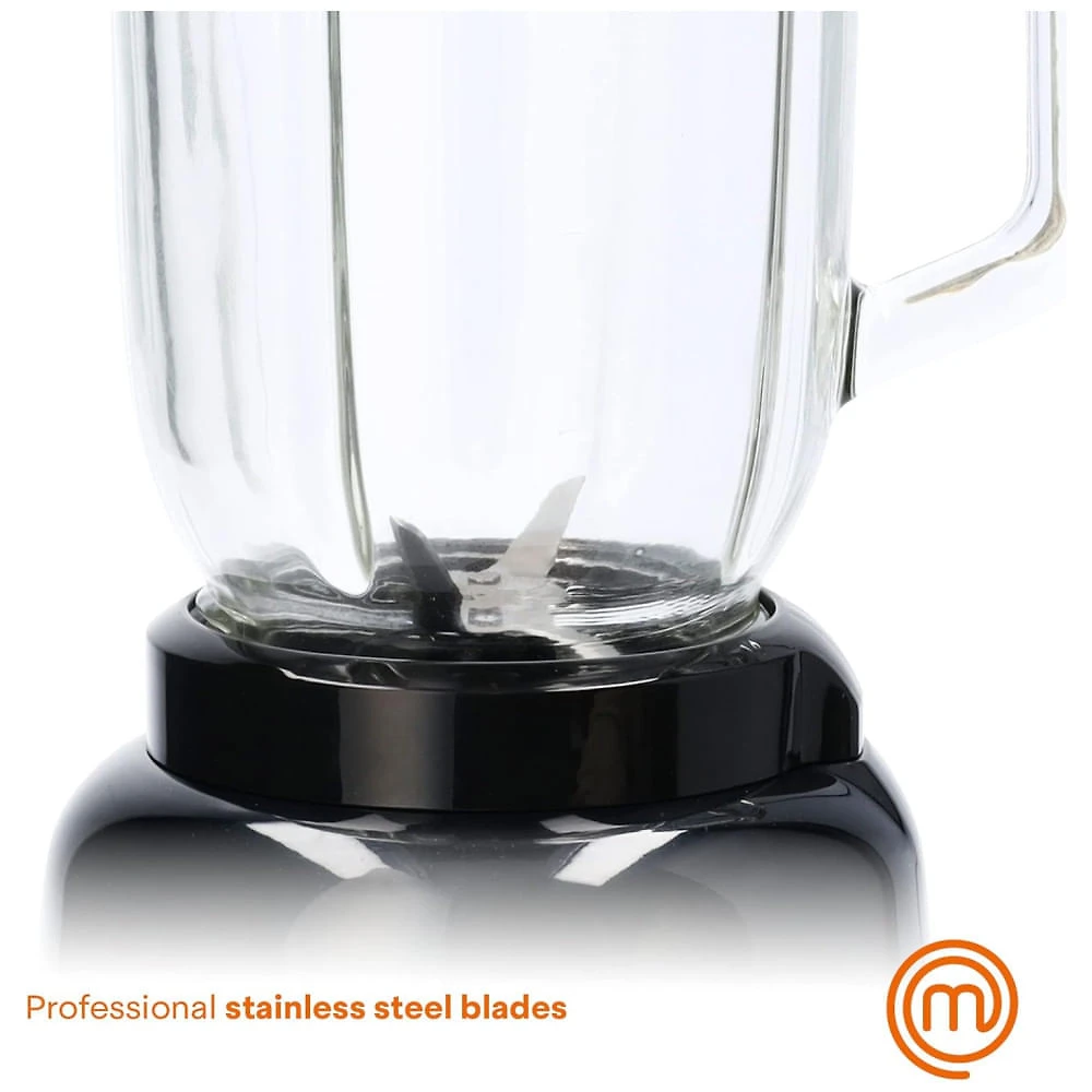 Miniatura Liquidificador de Bancada 1L com Jarro de Vidro e 2 Velocidades, 110V 400W, MasterChef, Preto