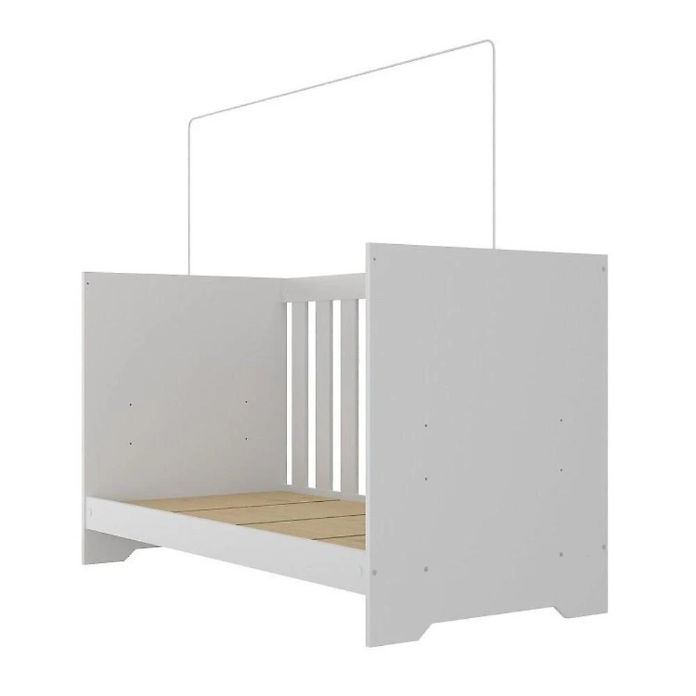 Quarto Infantil com Guarda-roupa 2 Portas 2 Gavetas com Cômoda e Berço Magia Espresso Móveis Branco/Verde
