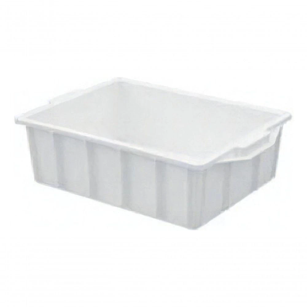 Kit 6 Caixas Plásticas 15,5L com Tampa Empilhável Branco Higipack