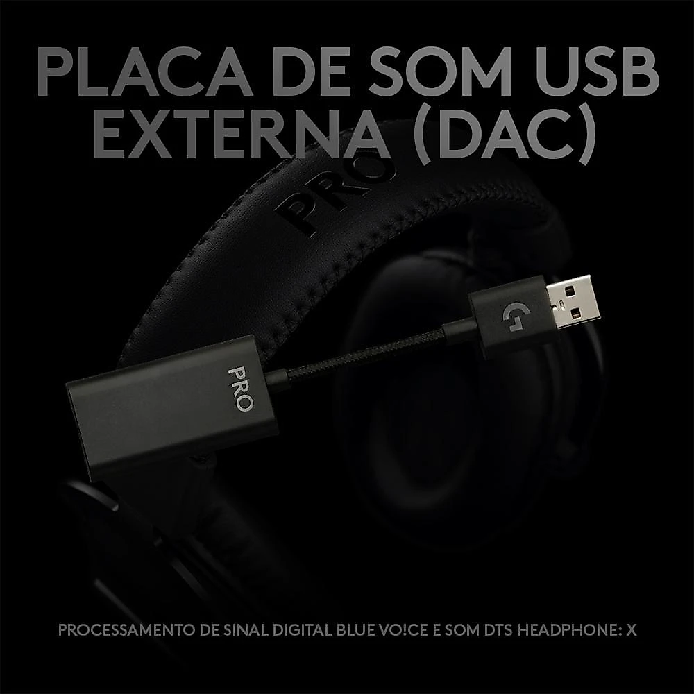 Headset Gamer Logitech G PRO X 7.1 Dolby Surround - 981-000817