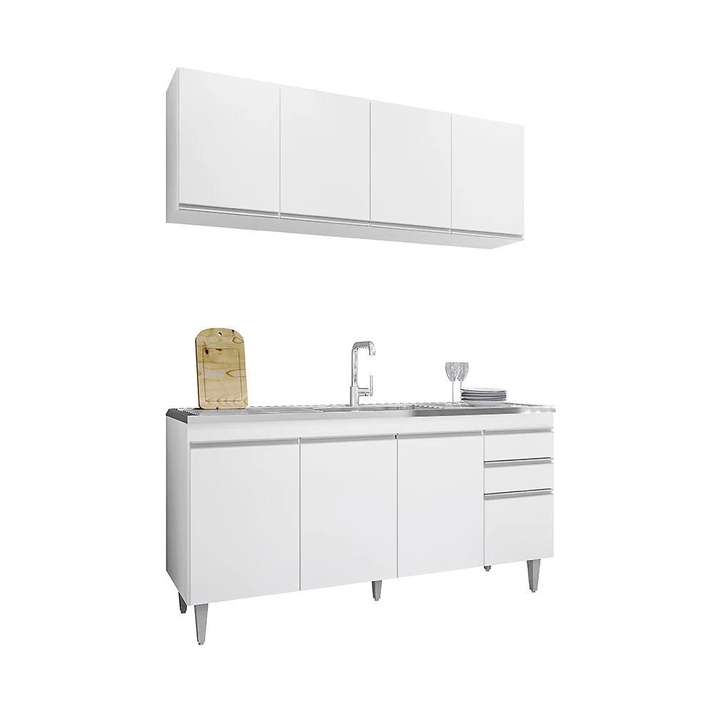 Balcão Gabinete Para Pia 160cm 4 Portas Lorena - Ssx Multicoisas Branco