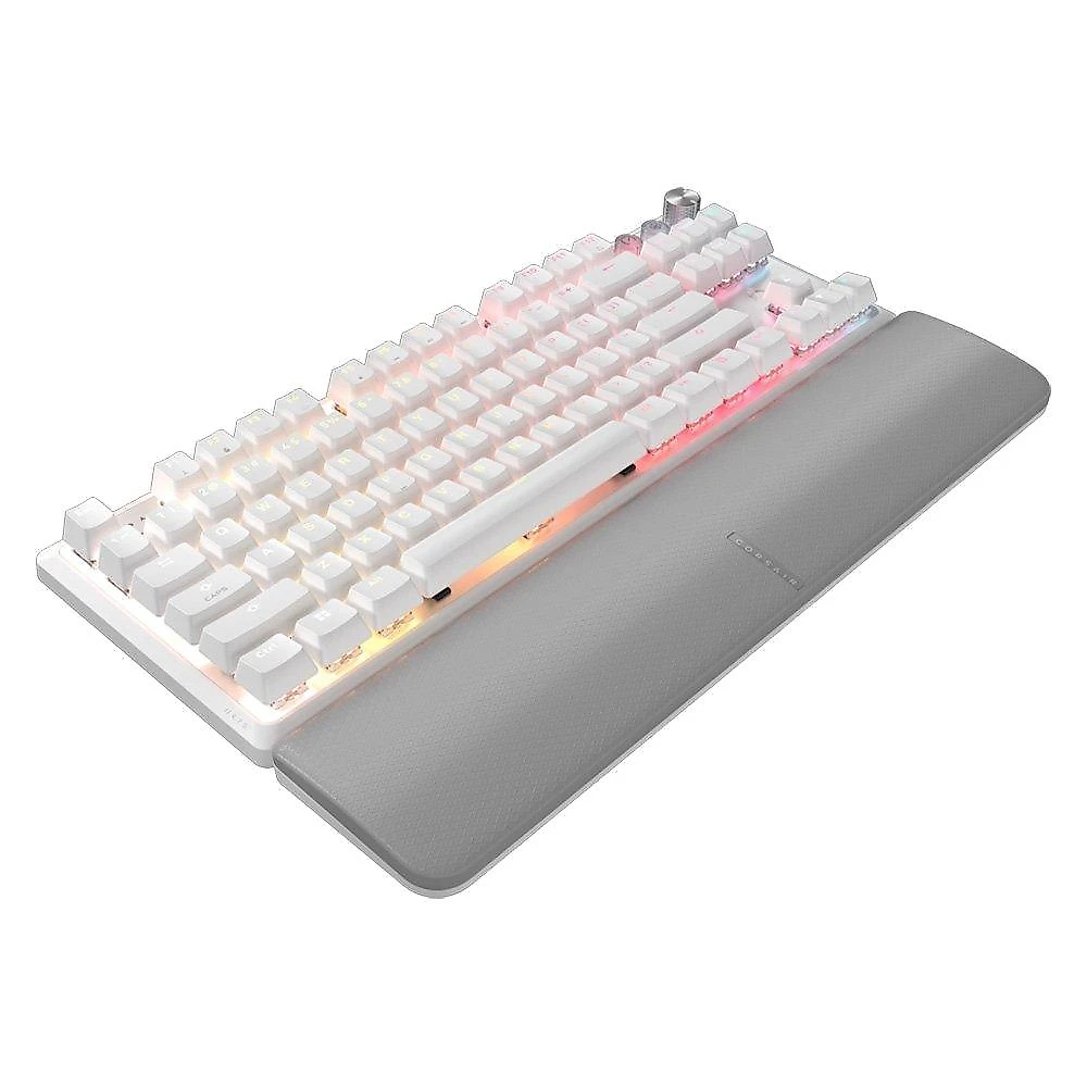Teclado Magnético Gamer Corsair K70 PRO TKL LED RGB, Switch CORSAIR MGX, Hall Effect, Rapid Trigger, US, Branco - CH-911921G-NA