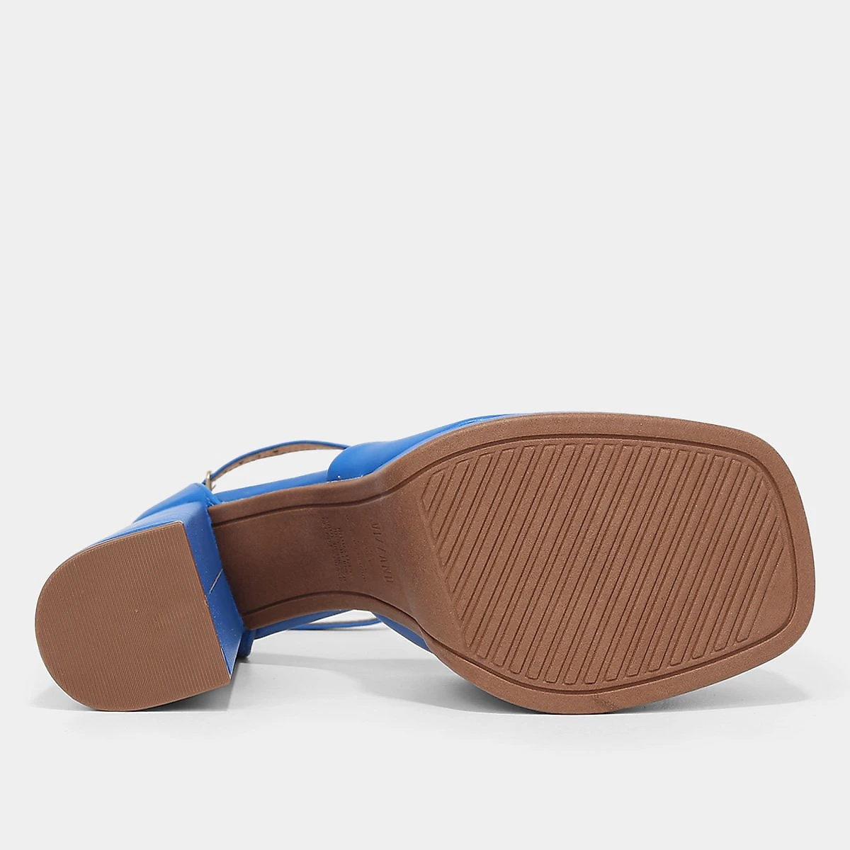 Peep Toe Meia Pata Vizzano Bico Quadrado Salto Bloco Alto Azul Royal - 34