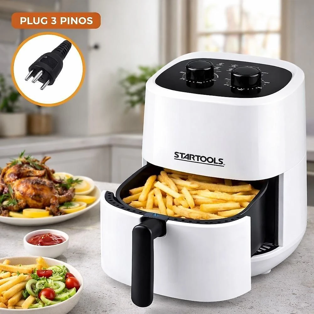 Fritadeira Elétrica Air Fryer Yeet 3,4L 1200W sem Óleo Branca 110V