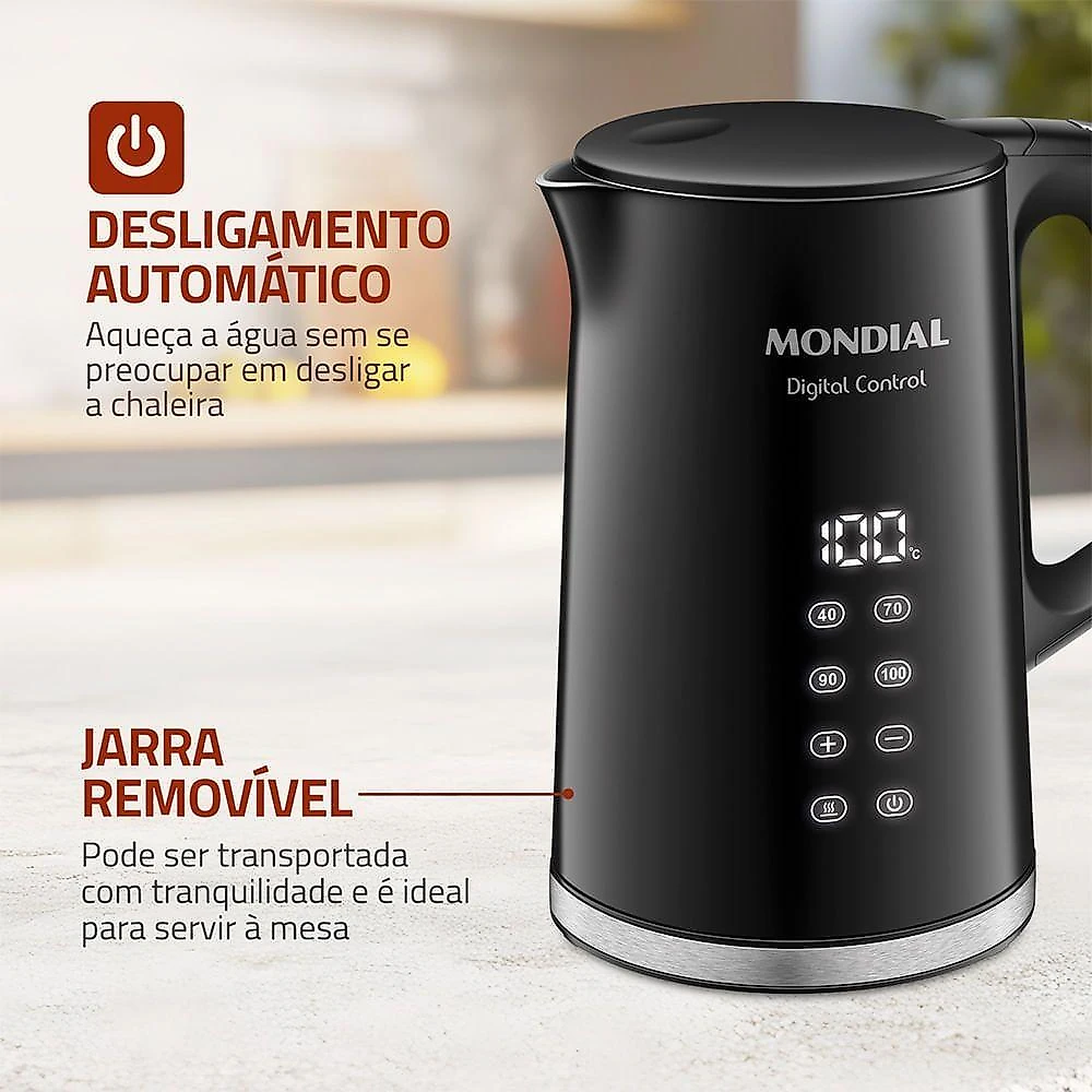 Chaleira Elétrica Mondial CE-18-DP 1,7L Preto