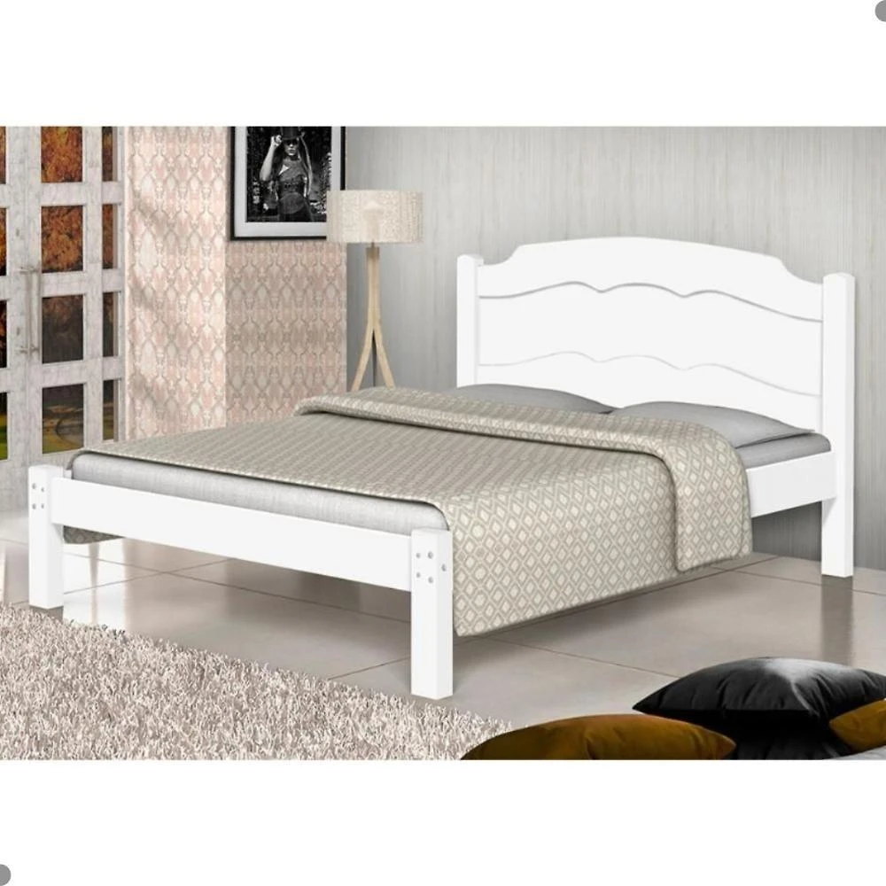 Cama Casal Com Cabeceira Maia Branco