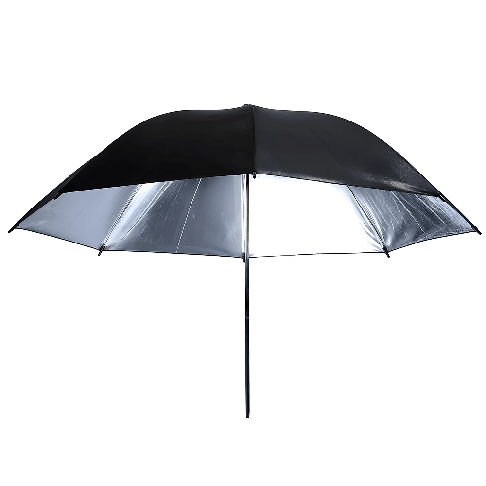 Sombrinha Refletora 90cm Guarda-Chuva Fotográfico Preto/Prata para Estúdio