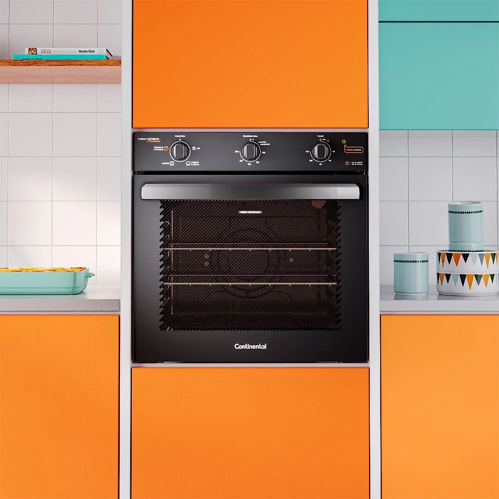 Forno de Embutir a Gás OC8GM 80 Litros Continental Preto - 110V