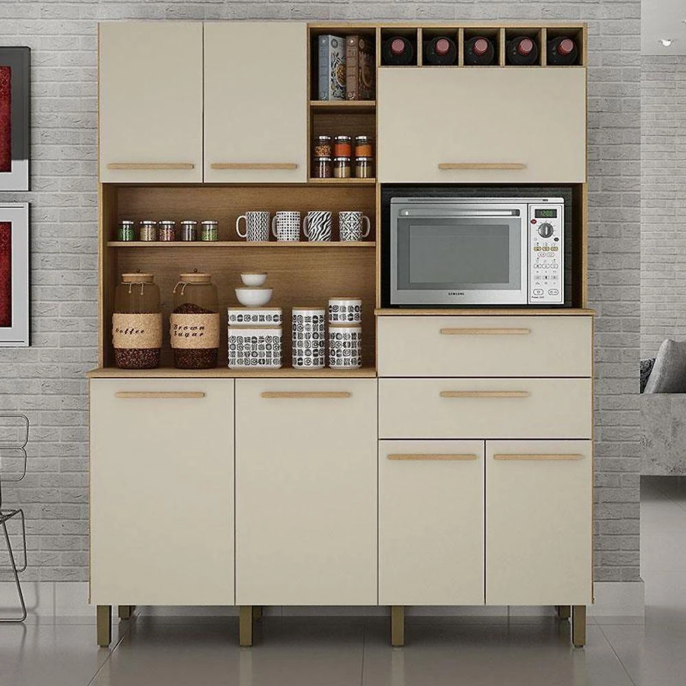 Armário De Cozinha Ambiente Monte Rey Cinamomo Off White - Valdemóveis