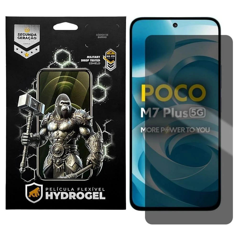 Película Gshield para Xiaomi Poco M7 Plus de Privacidade Hydrogel com Revestimento Oleofóbico