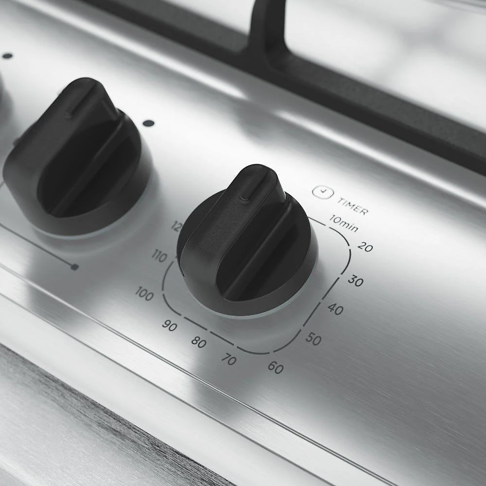 Fogão Mueller 5 Bocas Decorato Gourmet Inox Com Timer E Tripla Chama Inox Bivolt
