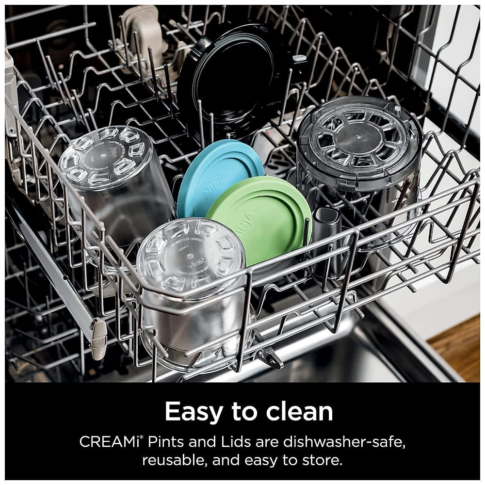 Pote para Sorveteira Ninja CREAMi 473 ml 2 Unidades com Tampas Lima e Água-marinha