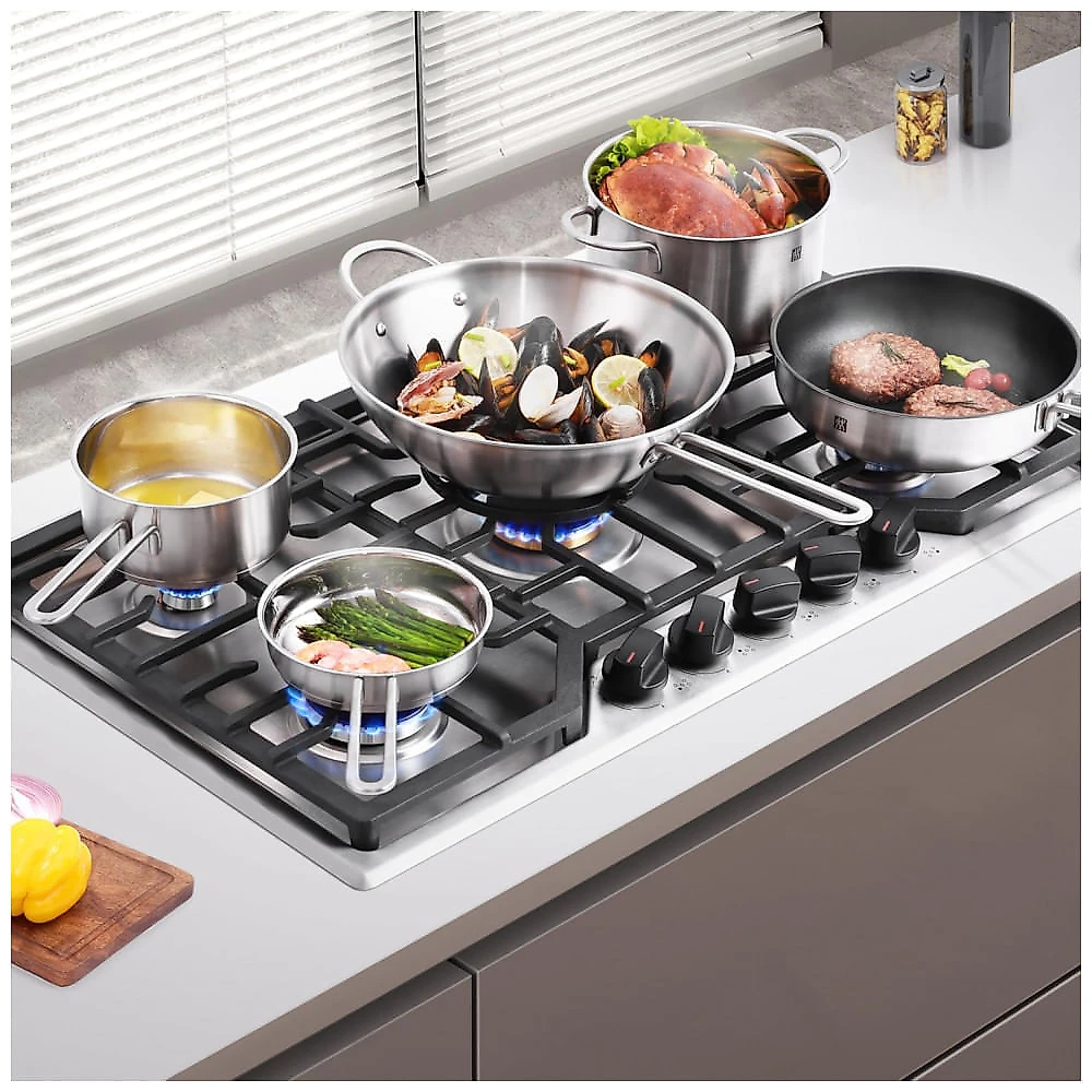 Cooktop a gás 5 queimadores Robam inox 36cm alta performance queimadores em latão proteção contra vazamento de gás 110V
