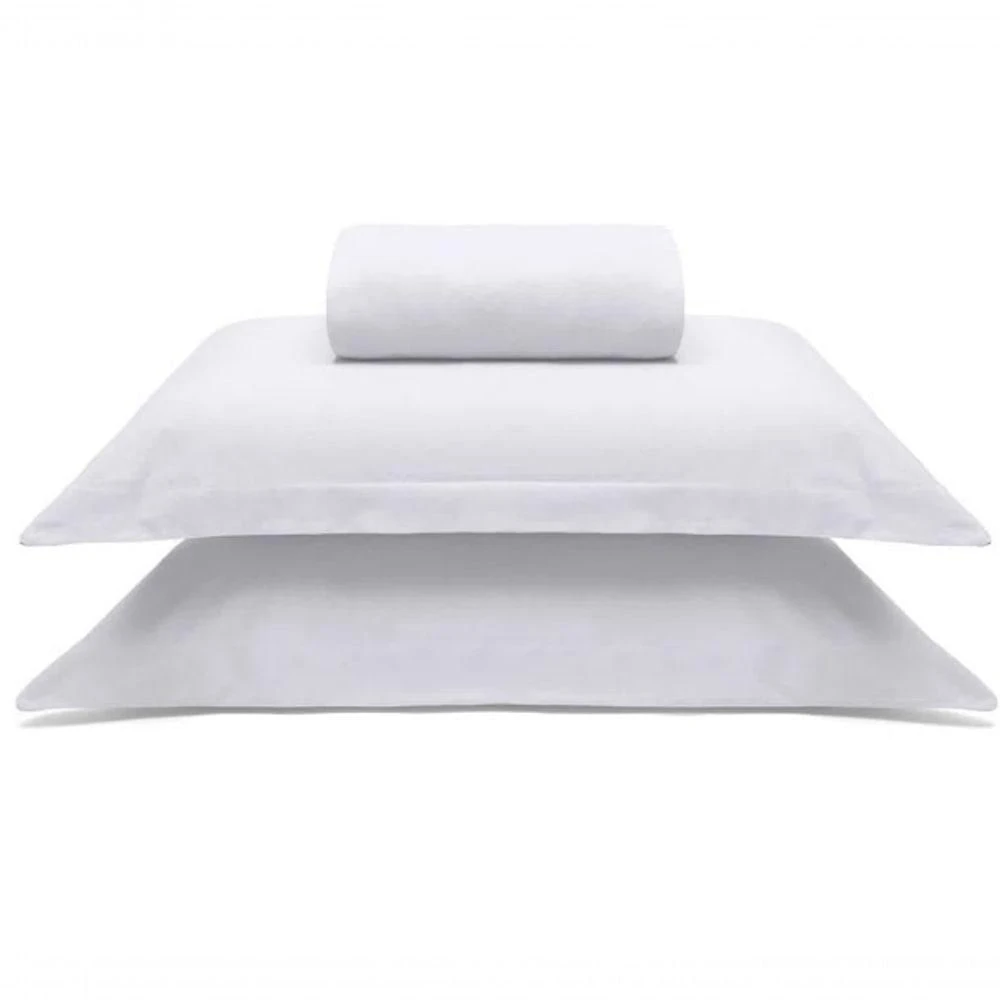 Jogo De Cama Buettner Queen Malha 100% Algodao Liso 3 Peças Image Branco