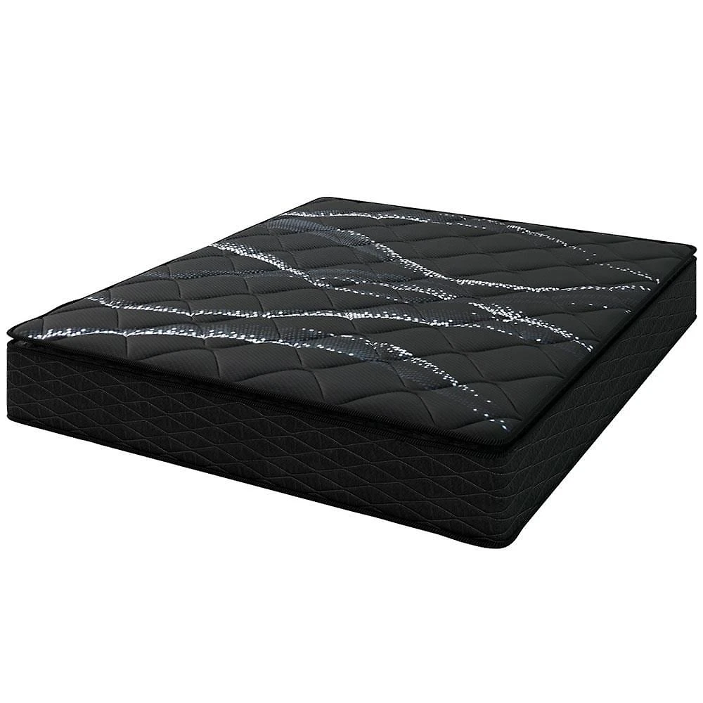 Colchão queen size umaflex new itália black com molas ensacadas, revestimento em jacquard e pillow top d26 25x158x198cm - preto