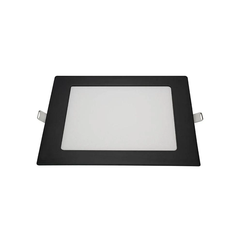 Painel De Led Blumenau Quadrado Embutir 12w Bivolt Preto 3000k Luz Quente