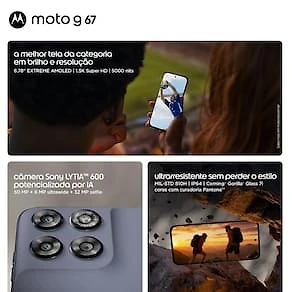 Miniatura Smartphone Motorola Moto G67 6.8” 256GB 5G Câmera Dupla 50MP Artic Seal