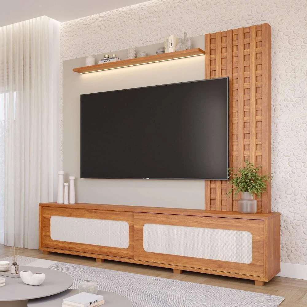 Miniatura Estante Home para Tv 85 Polegadas 100% Mdf Marrocos Cinamomo/ Off White
