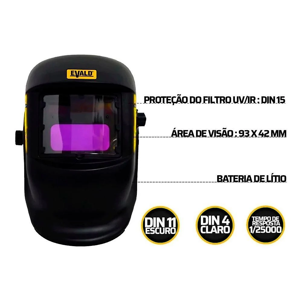Kit Maquina de Solda Inversora Multiprocessos MIG MAG MMA TIG Bivolt LIFT-255 USK + Máscara de Solda Automática