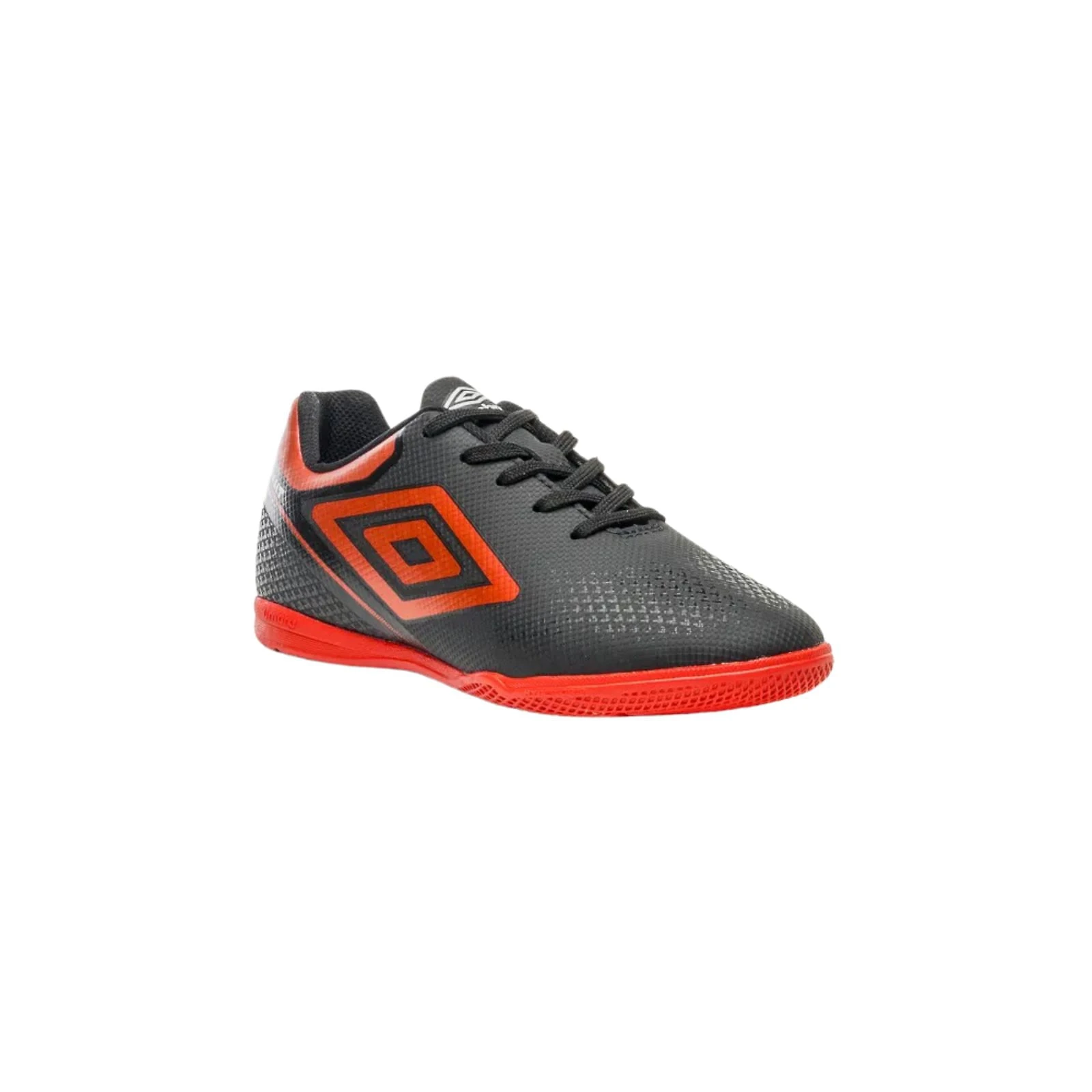 Miniatura Chuteira Futsal Umbro Adamant Top Speed Jr Preto/Vermelho/Branco TAM 28