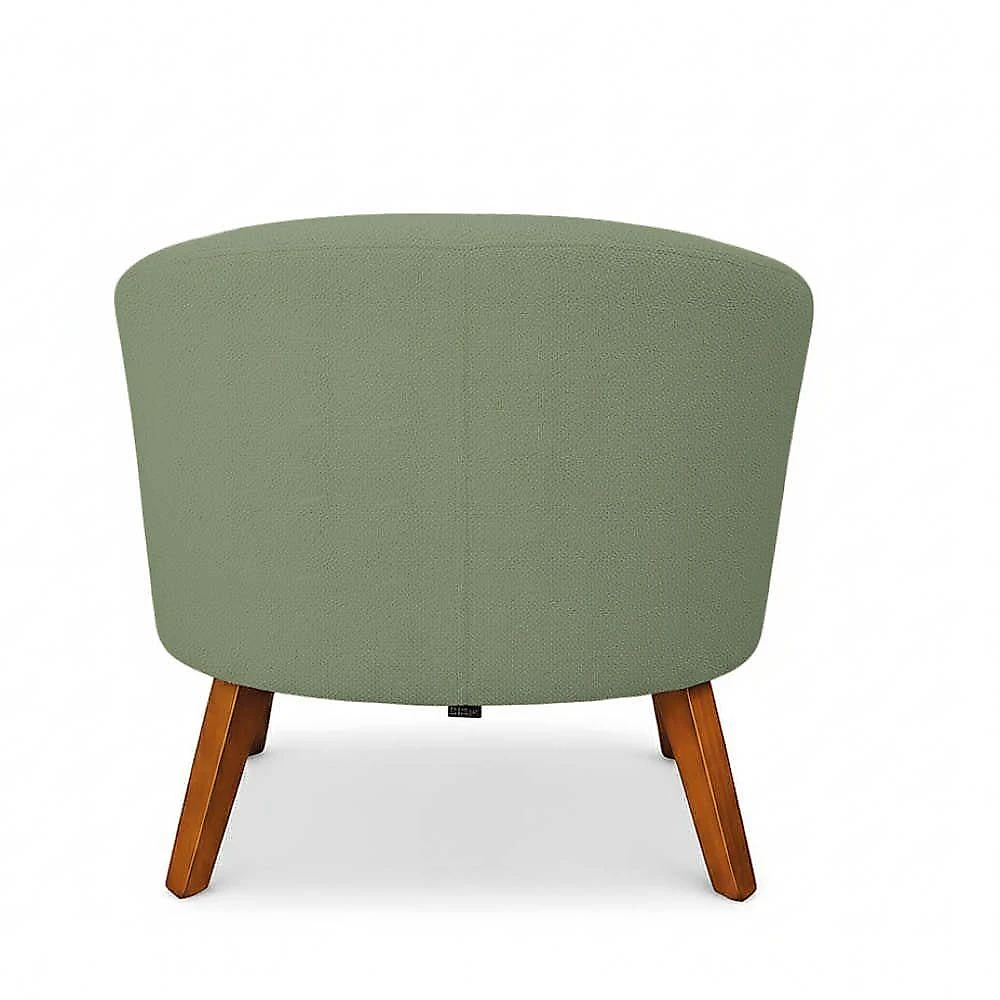 Poltrona Sala Decorativa Stella Pé Madeira Trapézio Castanho Bouclê D03 - D'rossi Azul