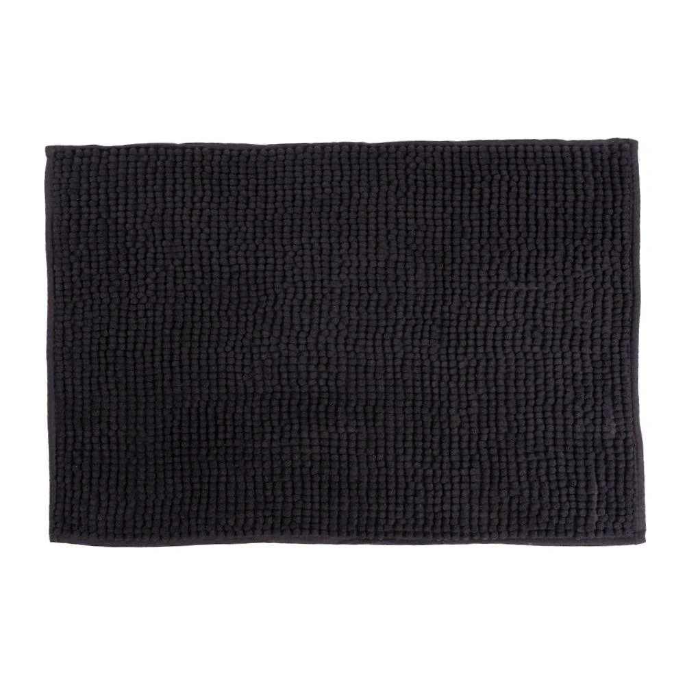 Tapete De Banheiro Chenille Preto 60x40cm - Uzoo Tapete Chenille 60x40cm Preto