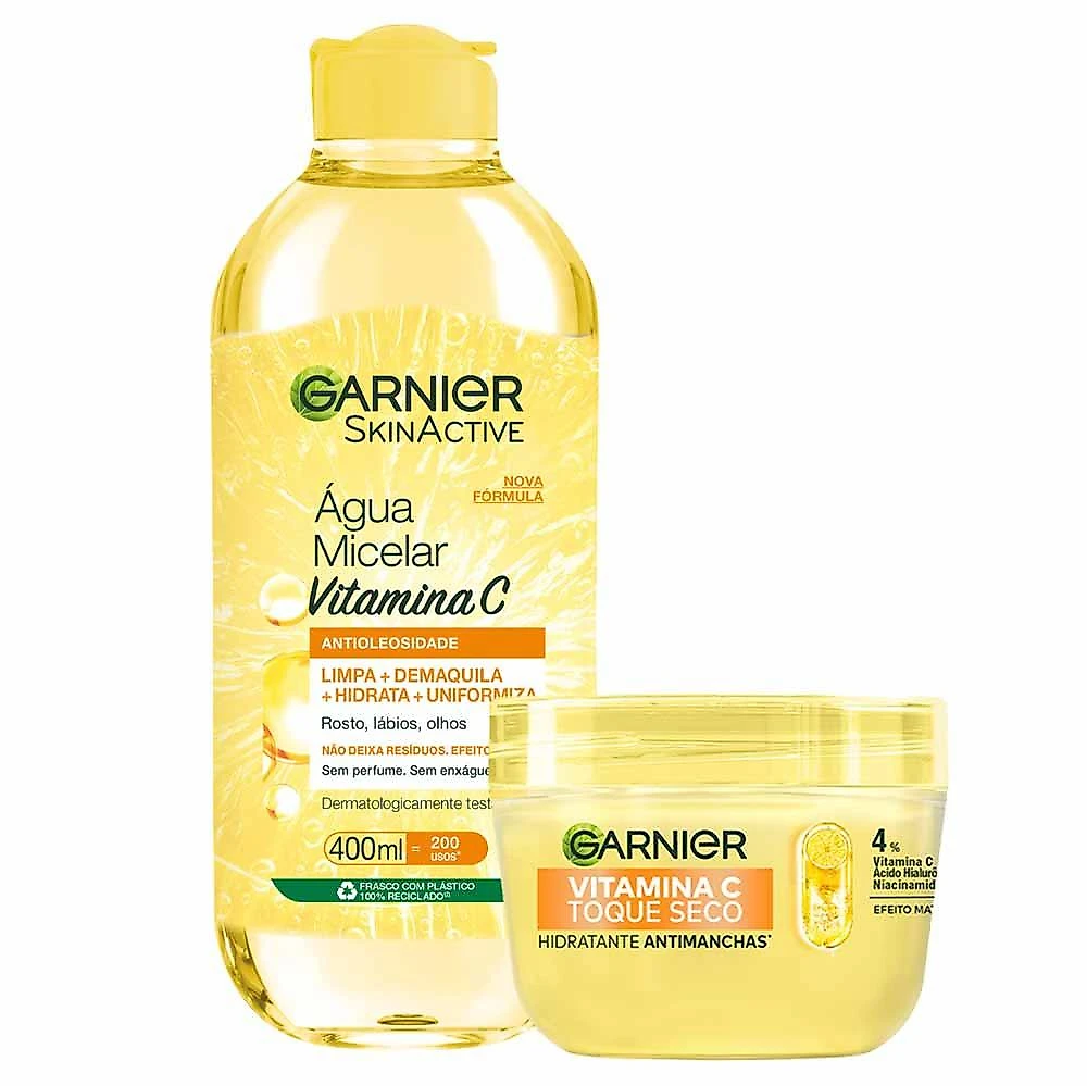 Garnier skin vitamina c kit - hidratante facial antimanchas + Água micelar