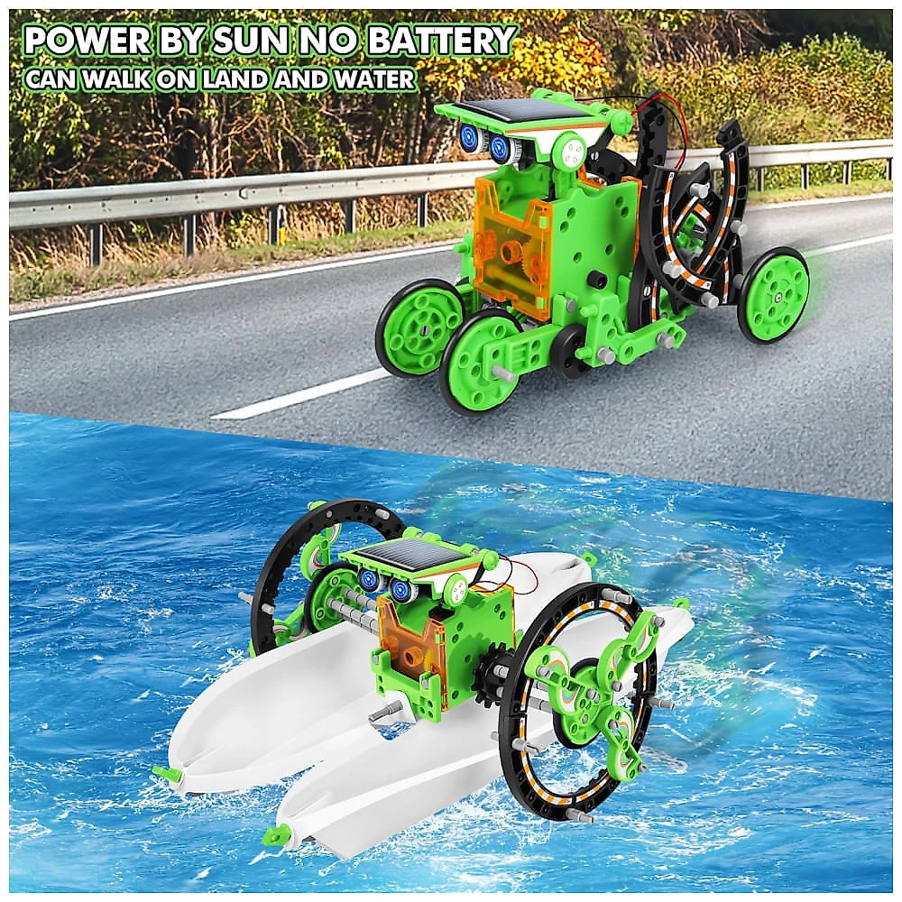 Robô Educacional STEM 13-EM-1 Movido A Energia Solar Para Crianças De 8 A 12 Anos, Kit Científico DIY Para Experimentos Robóticos.