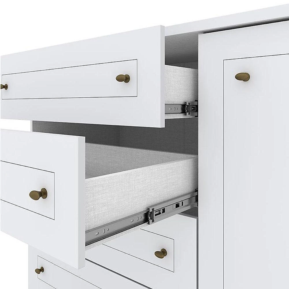 Quarto De Bebê Americano 6 Portas Com Berço Americano Unique Branco Soft Eco Wood - Matic - Henn E Colchão Ortobom