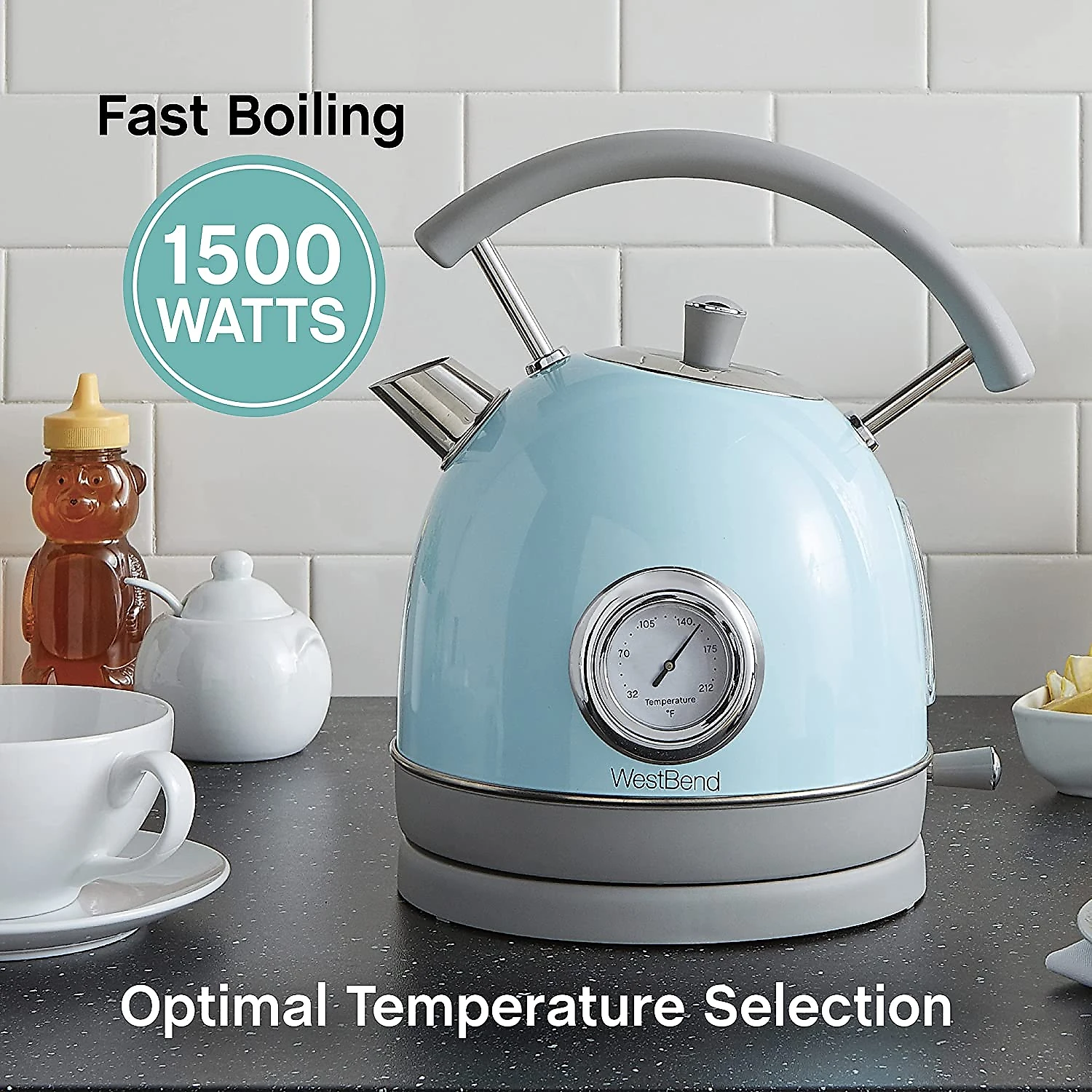 West Bend Chaleira Elétrica Retrô 17L com Desligamento A utomático e Proteção de Fervura 110V1500W Azul