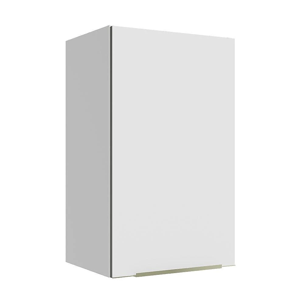 Armário aéreo madesa lux 40 cm 1 porta - branco/branco veludo