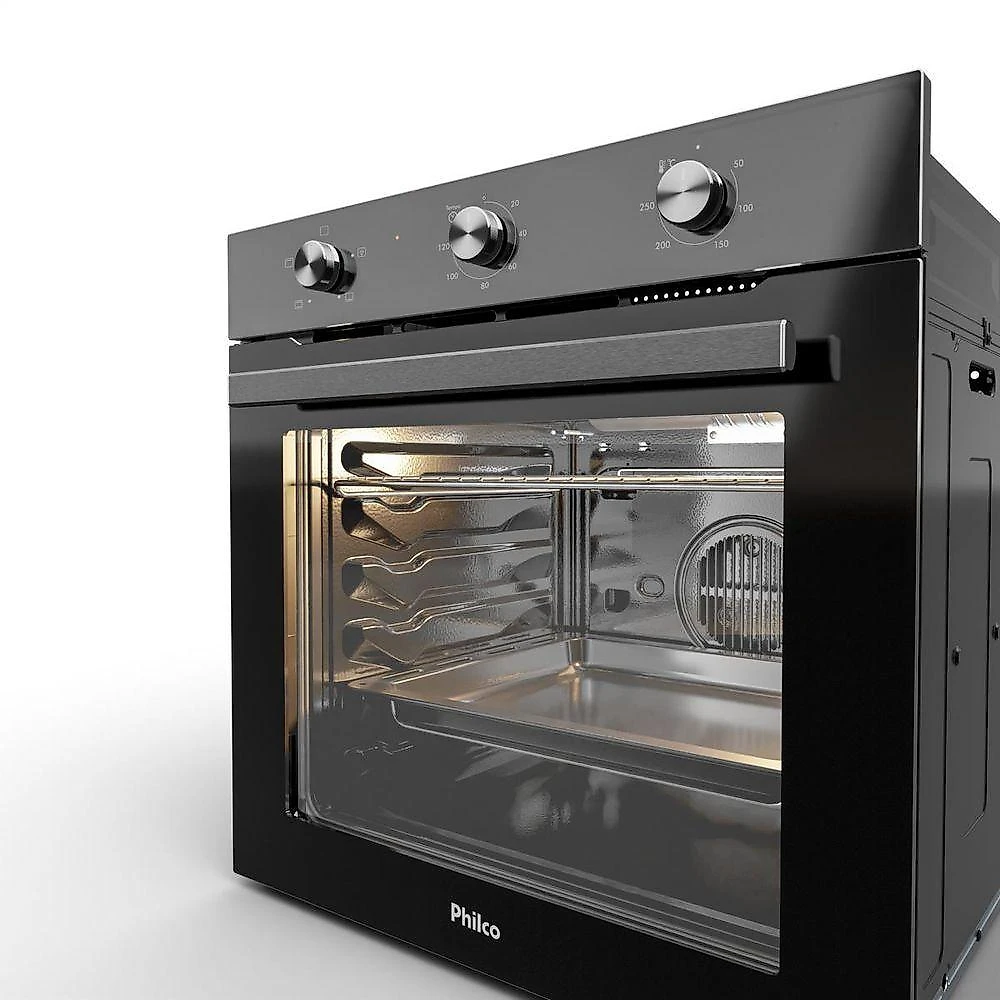 Forno Elétrico de Embutir Philco PFE85 86L 2800W Vidro Duplo Preto 220V