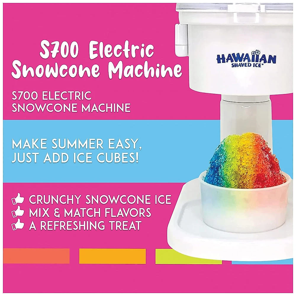 Máquina de Raspadinha Elétrica Multifuncional, Branca, 110v, HAWAIIAN SHAVED ICE S700, Branco