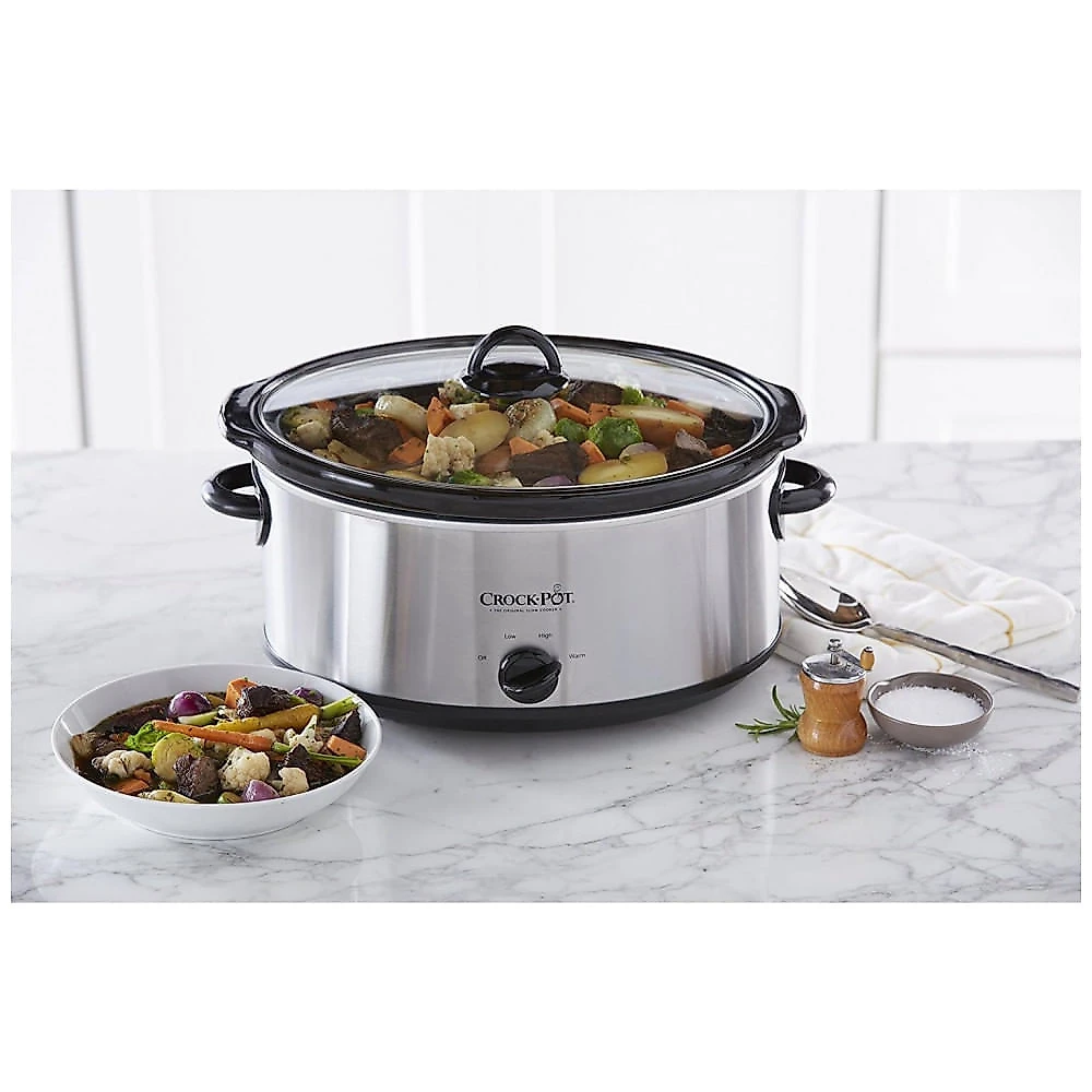 Panela 6,62 litros Oval Manual Slow Cooker, Aço Inoxidável SCV700SBR, Panela Versátil para Famílias Grandes ou Entretenimento 7 Litros