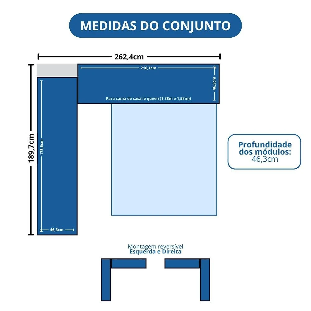 Miniatura Guarda-roupa Modulado Casal 10 Portas 3 Gavetas Duna