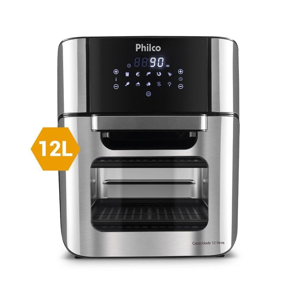 Fritadeira elétrica sem Óleo air fryer oven philco 12l pfr2200 preta