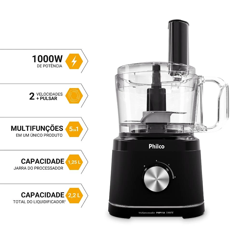 Multiprocessador Philco Concept 1000W 5 em 1 PMP11A 127V