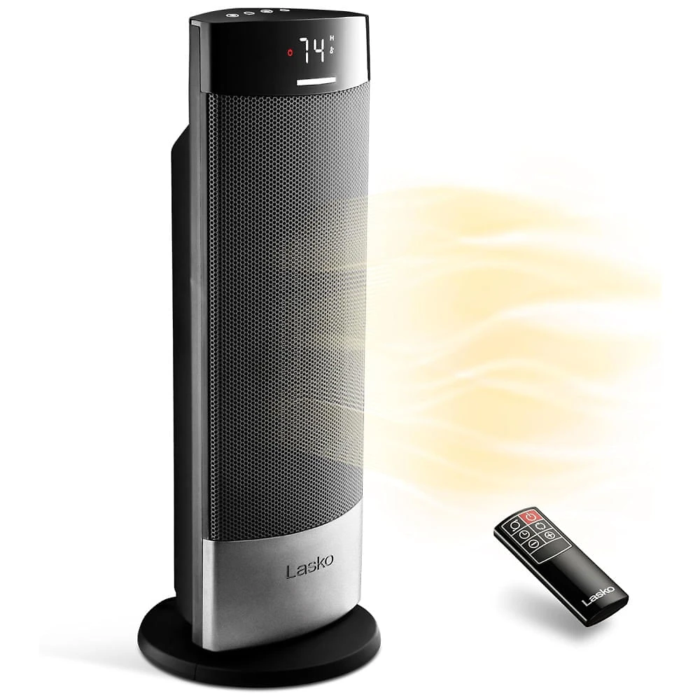 Aquecedor Elétrico de Cerâmica com Tela Digital, Interruptor Tipover e Bloqueio para Crianças Ideal para Casa, 110V 15...