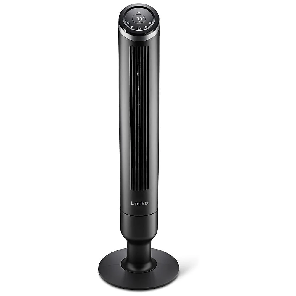 Ventilador de Torre com Controle Remoto, Distância Máxima do Ar 8 Metros, 6 Velocidades, Temporizador de 24H e Oscilação de 90°, 110V 54W, Lasko 110v