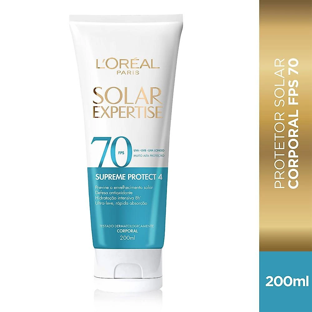 Protetor solar corporal l'oréal paris solar expertise supreme protect 4 fps 70 200ml