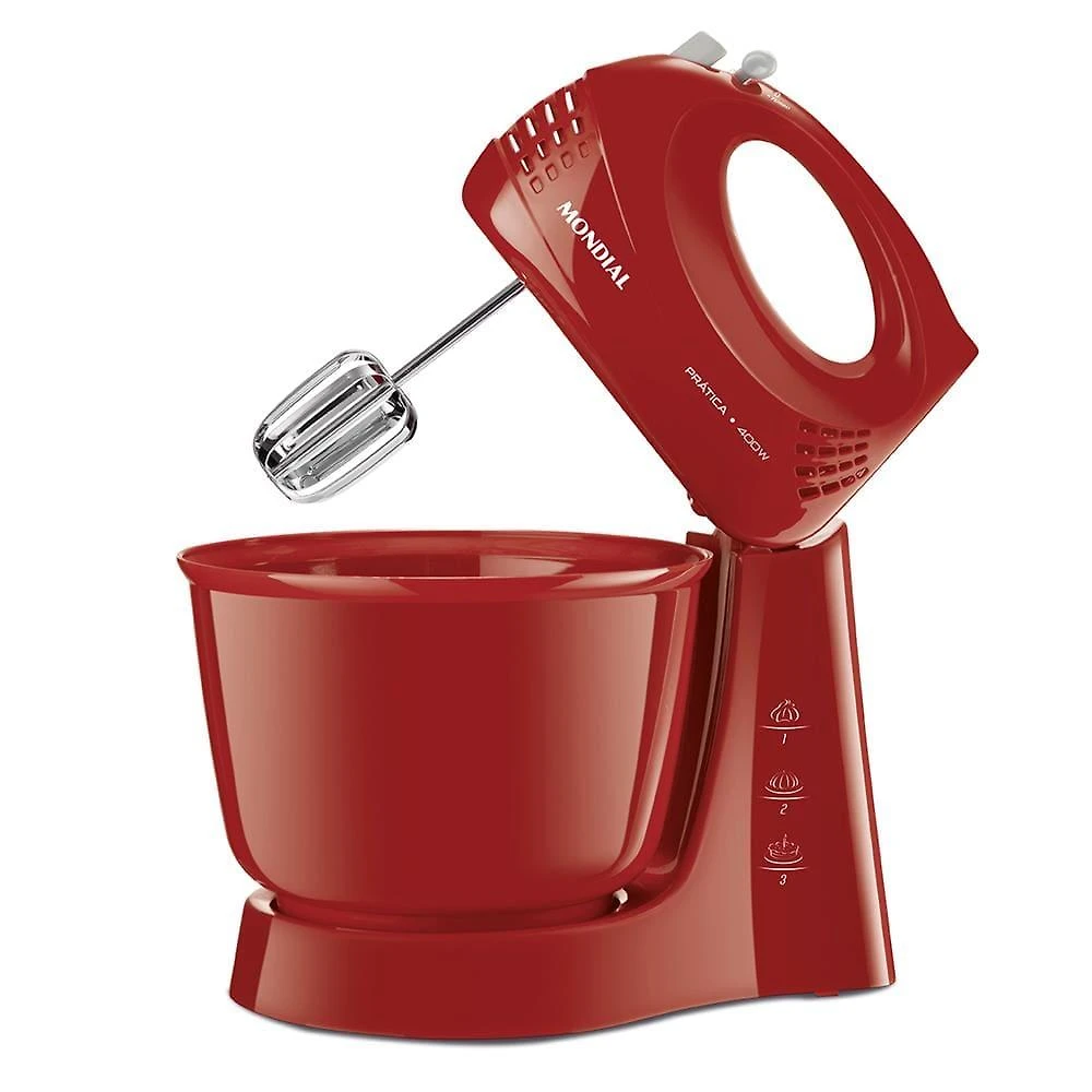 Conjunto especial mondial kt-105-r (espremedor premium + batedeira prática + liquidificador turbo power) - vermelho