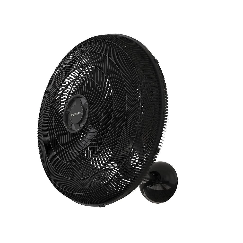 Ventilador de Parede Ventisol 120W 50cm 3 Pás 6 Velocidades Preto 220V
