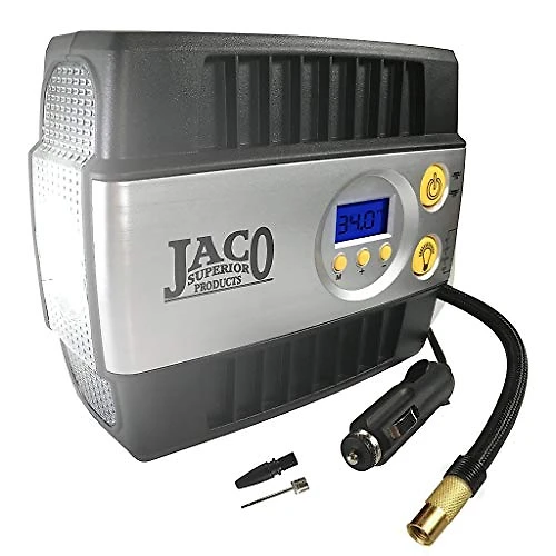 JACO Mini Compressor de Ar Elétrico Automotivo portátil 12V 100 PSI c luz LED e desligamento automático