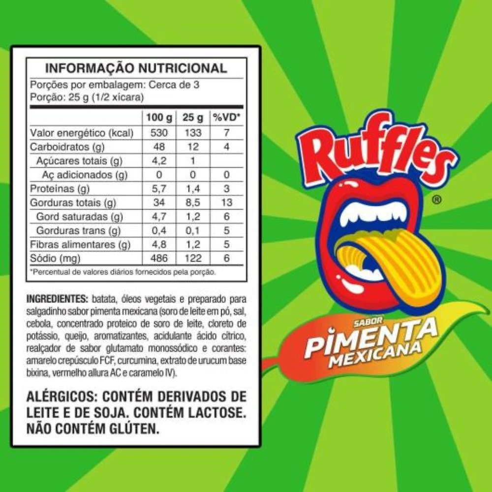 Chips Ruffles Sabor Pimenta Mexicana 65G