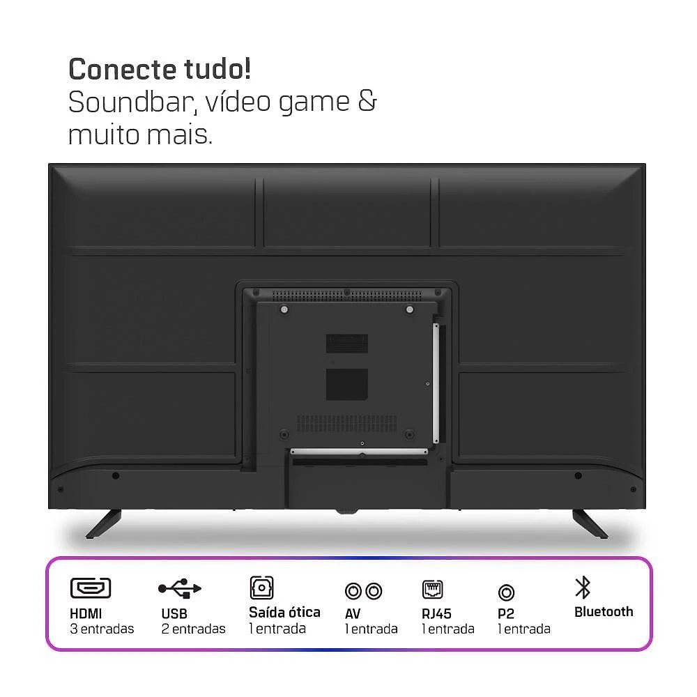 Miniatura Smart TV HQ 43 Full HD Tela Sem Bordas Sistema Android Design Slim HQS43NKHM Bivolt
