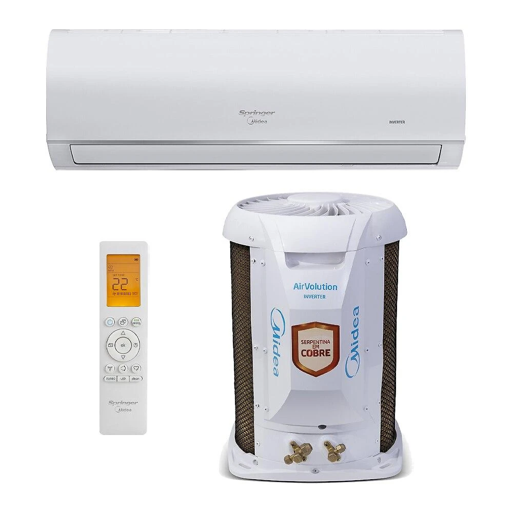 Ar-Condicionado Split Inverter 22000 BTUs Springer Midea Airvolution Connect High Wall Só Frio 42AFVCI22S5/38TVCI22S5 220V