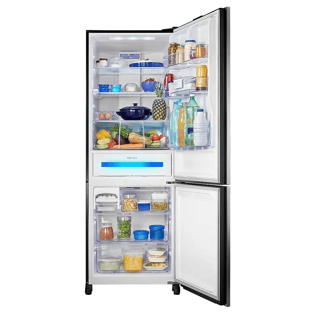Geladeira Panasonic BB71 511L Black Glass Bottom Freezer Frost Free Inverter A - NR-BB71GV7B NR-BB71GV7BA