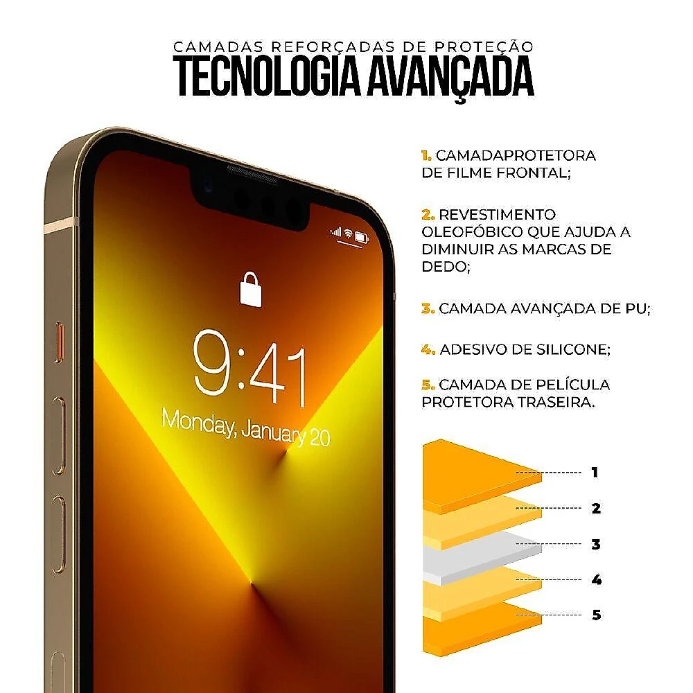 Kit Capa Magsafe Preta e Pelicula Dual Glass Preta para iPhone 13 Pro - Gshield