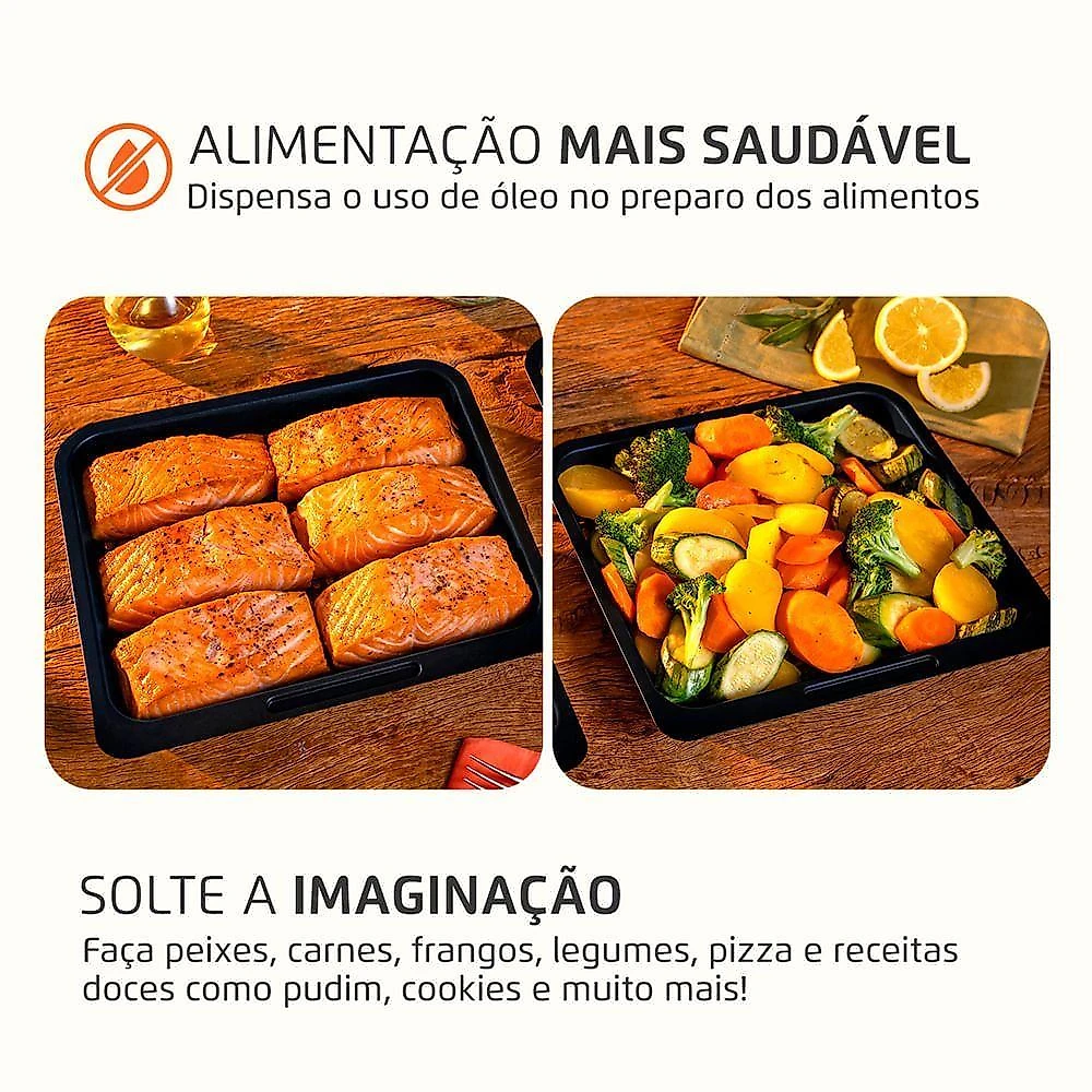 Fritadeira Air Fryer Forno Oven sem Óleo Mondial 14L 2000W Preto Prata 220V
